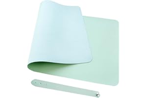 MORAIN Morian Desk Pad Mouse Mat Large Mouse Pad PU Leather Desk Blotter Writing Pad, MGreen, 300 * 600mm