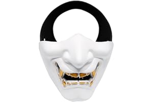 ATAIRSOFT WorldShopping4U Demi-Masque Tactique de Protection en Plastique pour Paintball Airsoft Cosplay Kabuki Samouraï Démon