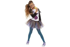 RUBIE'S Rubies Kostium Bonnie B, Pop Girls Band dziecięcy dla dziewczynki | Obejmuje Torera, Koszulka, Spódnica, Pończochy i Micro