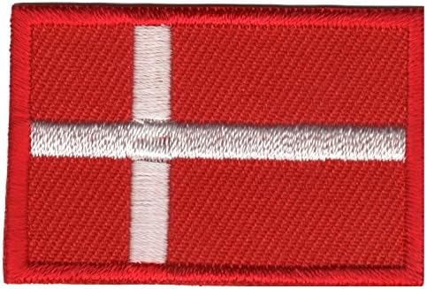 Iron on Patch Sew on Embroidered Application Patches Denmark Country Flag Banner Ensign Small Size