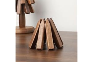 QXIAO Dessous de plat en bois pour plats chauds, dessous de plat en forme d'arbre pour théière, bouilloire, cadeau d'Halloween, de Noël, en forme d'arbre de Noël