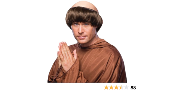 Religious Monk Dark Brown Adult Standard Costume Wig Amazon De Spielzeug
