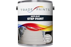 PAINTS4TRADE Anti-Slip Doorstep & Floor Paint - Suitable For Brick, Concrete, Masonry, Wood, Metal Surfaces - Step & Floors (Light Grey, 1 Litre)