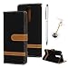 Produktbild Nokia 5.1 2018 Schutzhülle Leder Hülle Case Handyhülle Tasche Wallet Bookstyle Flipcase Folio Handytasche Kredit Kartenfächer Magnetisch Ständer Rückschale Handycover Cowboy Schwarz