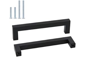 goldenwarm 10 Stück Küchengriffe 128mm Möbelgriff Edelstahl -LSJ12BK128 Küchengriff Schrankgriffe Schubladengriffe Möbelgriffe Schwarz Griffe Küche Schwarz