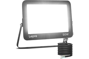 Lepro 50W Led Floodlight Outdoor, 5000lm LED Security Lights, 350W Incandescent Lamp Equivalent, Waterproof IP65, Daylight White Outdoor Lights for Garden Backyard [Without Sensor]