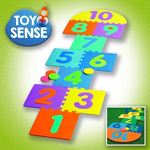 ToySense Giant Hop Scotch Indoor Outdoor Garden Fun Family Hopscotch Game Set Foam Mat