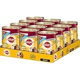 Pedigree Adult Hundefutter 3 Sorten Fleisch, 12 Dosen (12 x 400 g)