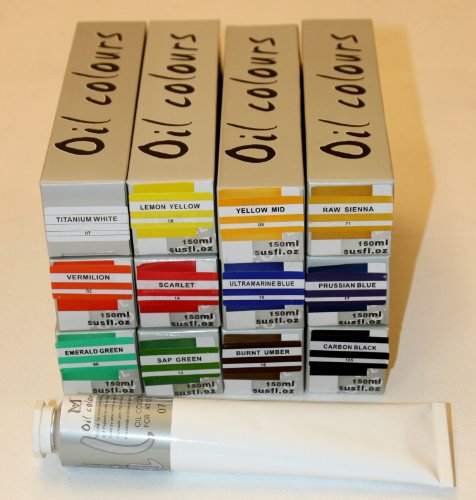 Feine ÖLFARBE 12 Tuben a 150 ml, original MAGI Farben, MEGA-SET