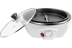 AANGEEBONE Torréfacteur à café domestique, électrique, 1200 W, torréfacteur à grains, réglable de 0 à 240 °C, avec minuterie, pour grains de café, noix, pop-corn