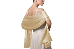 LumiSyne Donna Scialle In Raso Chiffon Silky Tinta Unita Wrap Stola Per Sposa Damigella Cerimonia Matrimonio Serata