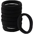nuoshen 100 Pcs Hair Ties for Women, Cotton Hair Bands Elastic Hair Bobbles Stretch Strong Hairbands Ponytail Holders for Thick Heavy and Curly Hair(Black)