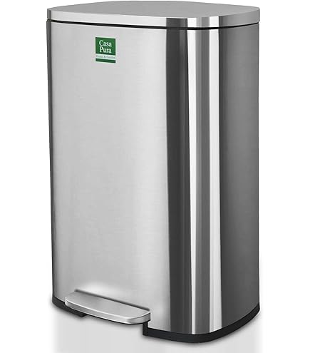 CURVER Decorative Waste Bin, Rectangular, 65 L, White, for Kitchen, Laundry Room, Garage, 486 x 284 x 615 mm, PP 100% Recycled (Previous Version