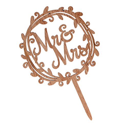 MagiDeal Rustikale Holz Cake Topper für Geburtstag Party Dekoration - 6