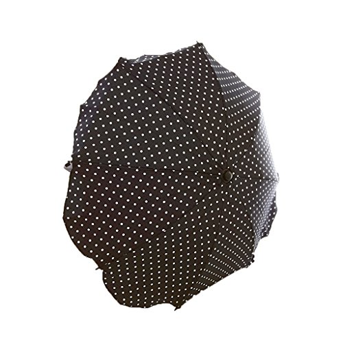 Lux4Kids Baby Pram Pushchair Sun Parasol / Universal Beach Umbrella Shade Canopy 15 Black and White Dots