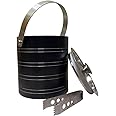 HAINE Double Wall Insulated Ice Bucket with Ice Tong (Black, 1750 ml)