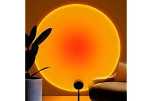 ‎BALKWAN Balkwan Sunset lamp sonnenuntergangslampen Stehleuchte 180°, romantische Vision LED USB-Port moderne Projektionslampe für Wohnzimmer Schlafzimmer dekoratives Nachtlicht（Sunset Red）