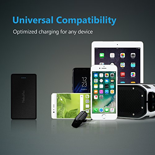 NebulAcc 5000mAh Externer Akku mit integriertem Kabel Lightning & USB-C Adapter Ultra Slim Powerbank Sagitta Portable Ladegerät für iPhone Samsung Galaxy Huawei OnePlus und weitere Geräte - 8
