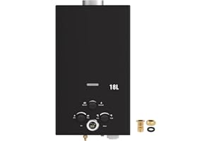 VELPAX Calentador de Agua a Gas, 18L Calentador de Agua LPG Instantáneo, Calentador de Agua Sin Tanque Con Pantalla LED, Para Duchas al Aire Libre [Clase de eficiencia energética A]