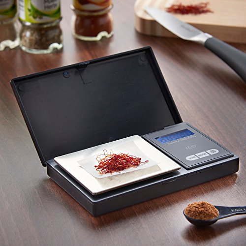 VonShef tragbare digitale Taschenwage mit 1kg Kapazität & beleuchtetes LCD-Display – Schwarz/Edelstahl - 2