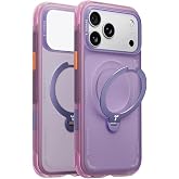 Torras Apple iPhone 17 Pro Max ile Uyumlu O Stand Spin Air Serisi MagSafe Kılıf, Mor
