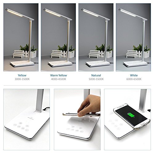 Elinkume 5W Qi Schreibtischlampe Wireless Charging 48*4014 SMD LED Schreibtischlampe Modern Design 800LM Dimmbar Touch Schreibtischleuchten Flexibel Tischlampe - 5