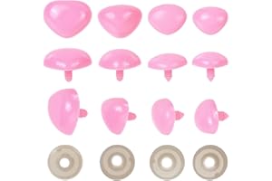 GORGECRAFT 50 Sets 4 Sizes Large Plastic Safety Noses 26mm 28mm 32mm 35mm Pink Doll Nose Teddy Bear Craft Noses Stuffed Crochet Animal Doll Accessories for Puppy Plush Amigurumi Doll Making