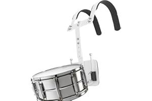 MILISTEN, supporto per rullante regolabile, imbracatura a tracolla, supporto per strumento a percussione, bianco