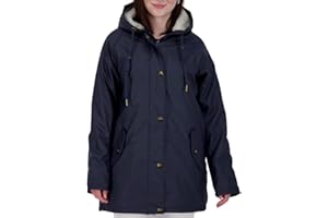 Ankerglut Damen Friesennerz Regenmantel Kapuze Gefüttert Wasserdicht Wetterfest Übergangsjacke #Ankerglutnebel Regenjacke