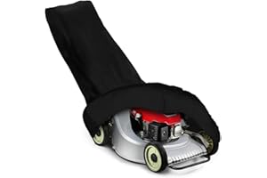 Dokon Lawn Mower Covers Waterproof Windproof Anti-UV Heavy Duty Outdoor Lawnmower Cover with Adjustable Hem Cord, Outside Lawn Mower Storage Cover (191x110x67cm) - Black