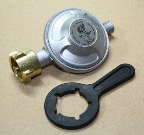 Campingregler Propan/Butanregler 50 mbar + praktischer Schlüssel