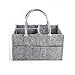 Produktbild Filz Baby Windel Caddy Organizer Tasche, AOLVO KFZ Reise Tragbare Kinderzimmer Lagerkästen, grau Filz Baby Dusche Caddy Korb für Windeln, Feuchttücher, Spielzeug, Neugeborene REGISTRY grau