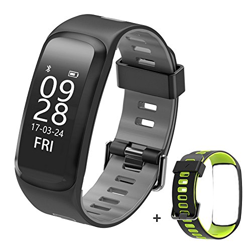 Preisvergleich Produktbild Fitness Armband, WOTUMEO Aktivitätstracker Herzfrequenz Messgerät Gesundheits Armbanduhr Wasserdicht Smart Sports Band Schrittzähler Kalorie Mehrere Sportmodi Austauschbarer Riemen Smart Armband Kompatibel mit iOS und Android + Grün Band