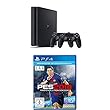 PlayStation 4 - Konsole (500GB, schwarz, slim) inkl. 2. DualShock Controller + PES 2018 from Sony