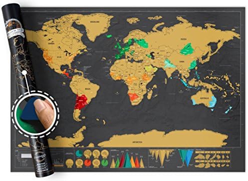 Legenden Scratch Off World Map - Deluxe Edition - Scraping Tool Included