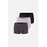 Dagi Antrasit-Siyah 3'l&uuml; Desenli Micro Modal Boxer