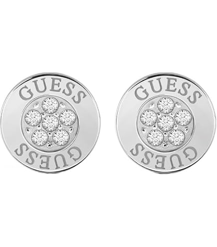 Guess Orecchini Donna JUBE04265JWYGT-U 4G Rising – Acciaio Placcato Oro Con Zirconi