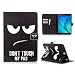 Produktbild Tablet Schutzhülle für Samsung Galaxy Tab A 9.7 T550 T555 T551 Don't Touch My Pad Tasche mit Auto Sleep / Wake-up Funktion und Magnetverschluss Case Kunstleder Etui Hülle Book Cover schwarz