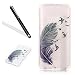 Produktbild Huawei Nova Hülle,Huawei Nova Silikon Hülle,Leeook Ultra Dünn Flexibel Transparent Silikon Bumper Schale Rückseite Handyhülle Schutzhülle Kreative Blau Vogel Feder Durchsichtige TPU Crystal Clear Case Backcover Tasche Etui für Huawei Nova + 1 x Schwarze Eingabestift-Blau Vogel Feder
