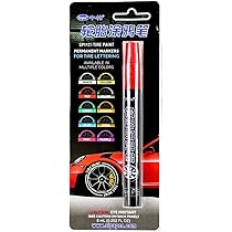 Penna Per Pneumatici 8 Pezzi - Pennarello Impermeabile Per Auto, Moto, Legno, Metallo, 4 Colori (Bianco, Oro, Argento, Nero) - Foto 3