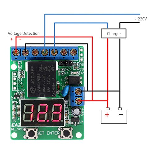 KKmoon 12V DC Voltage Detektion Charging Entlastung Monitor Test Relay Schalter Control Board Modul - 6