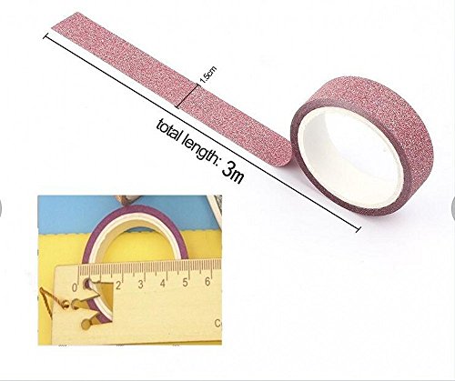 DIKETE® 20 Rollen Glitzer Klebeband Dekorative Regenbogen Papier Masking Tape Klebeband DIY Aufkleber Maskierung Decor Sticky Kleber Scrapbooking Dekobänder Farbig - 9