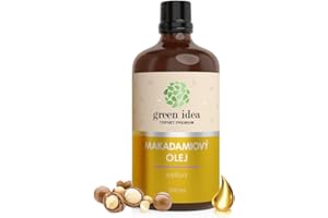 Green idea - Olej z orzechów makadamia - 100 ml - olejek macadamia 100% - tłoczony na zimno - czysty i naturalny - olej nośny - do pielęgnacji ciała - pielęgnacja włosów - suche włosy - środek do