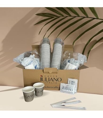 Kit Caffè Monouso AURACAFFE - 150 Bicchierini Carta 75ml + 150 Palettine Legno + 150 Zuccherini - Biodegradabile - Foto 10
