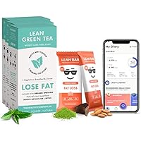 Lean Natural Weight Loss Plan (Month) - The Healthy Company Lean Bars 30g x28 and Organic Natural Lean Green Tea (28x Reusable Mint Tea Sticks) - Diabetes, PCOD, Thyroid & Keto - Men & Women