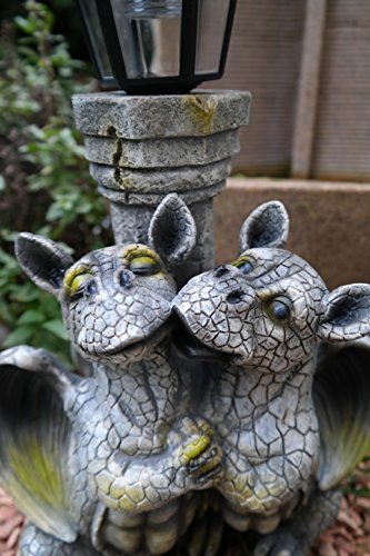 Drachenkind verliebt mit Solar Laterne Drache Figur Gartenfigur Liebe - 4