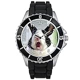 Timest - Hase Damenuhr Herrenuhr - Unisex mit Silikonarmband in schwarz Rund Analog Quarz SE0990CC