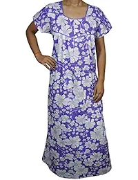 Indiatrendzs Women Nighty Cotton Floral Nightwear Nightgowns 44"