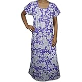 Indiatrendzs Women Nighty Cotton Floral Nightwear Nightgowns 44"