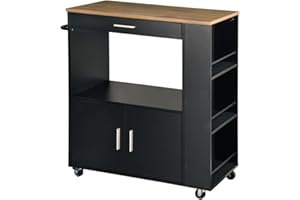 ‎KESPER Kesper | Küchenwagen, Material: FSC-zertifizierte Faserplatte, Maße: B: 75 x H: 88 x T:40cm, Farbe: naur/schwarz | 25892 13